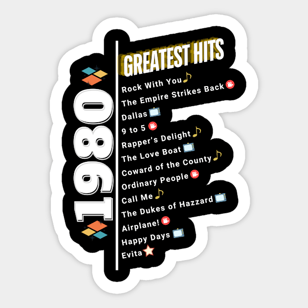 1980 Time Capsule Era - Front & Back - Retro Pop Culture Sticker by OTL Spotlight